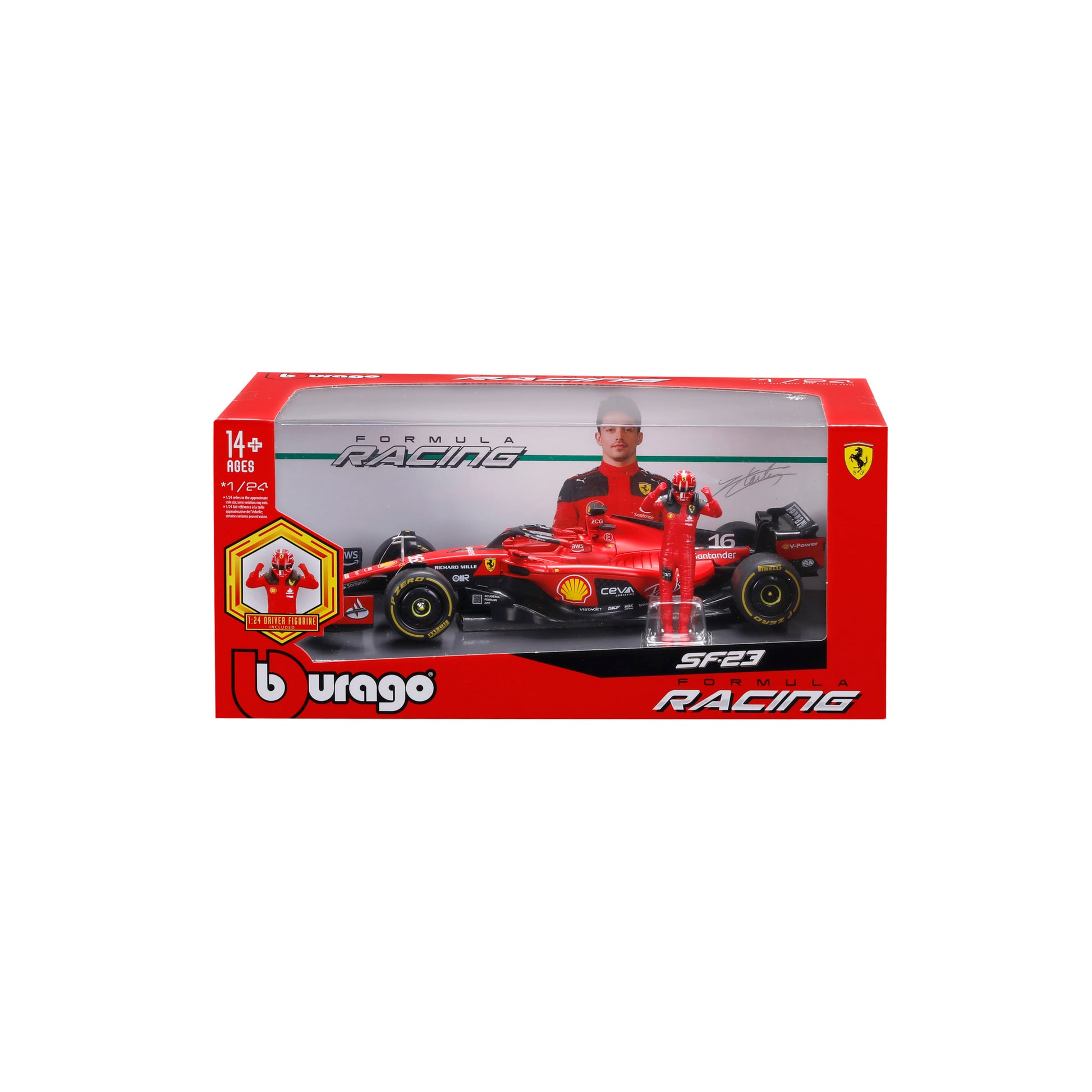 Ferrari SF-23 Charles Leclerc #16 – 1:24 Scale Diecast Model with Driver - Image 2