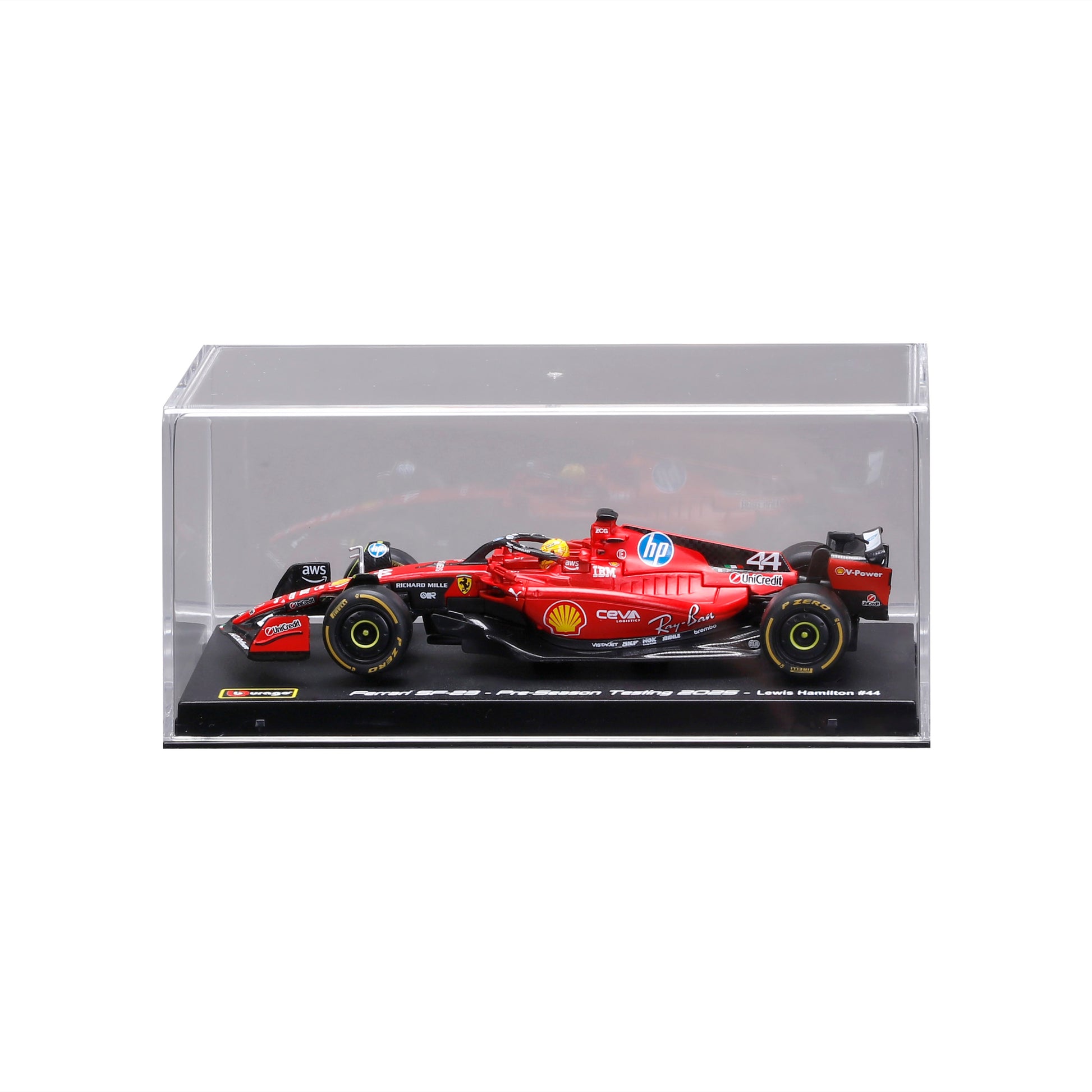 Ferrari SF-23 Test Fiorano – 1:43 Diecast Model Lewis Hamilton with Display Case - Image 3
