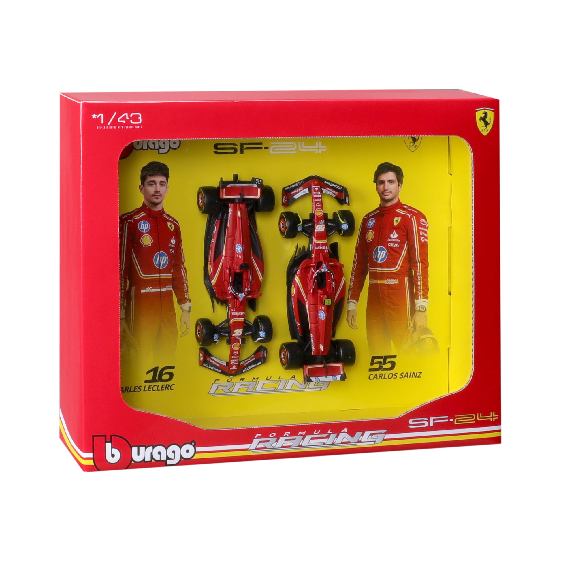 2-Model Set SF-24 #16 Charles Leclerc / #55 Carlos Sainz F1 2024 1:43 Imola Livery - Image 3