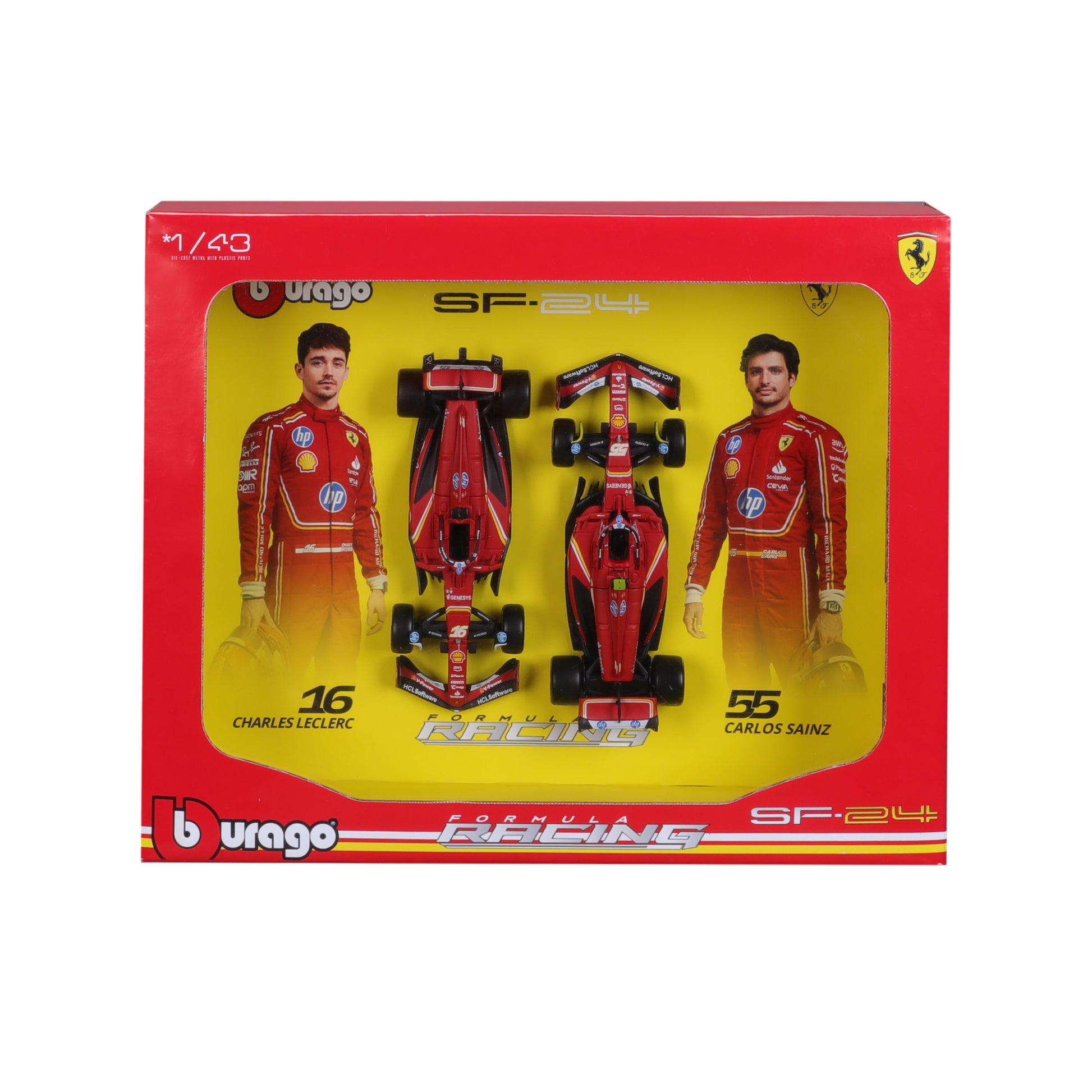 2-Model Set SF-24 #16 Charles Leclerc / #55 Carlos Sainz F1 2024 1:43 Imola Livery - Image 4