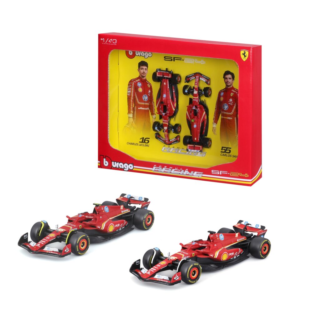 2-Model Set SF-24 #16 Charles Leclerc / #55 Carlos Sainz F1 2024 1:43 Imola Livery