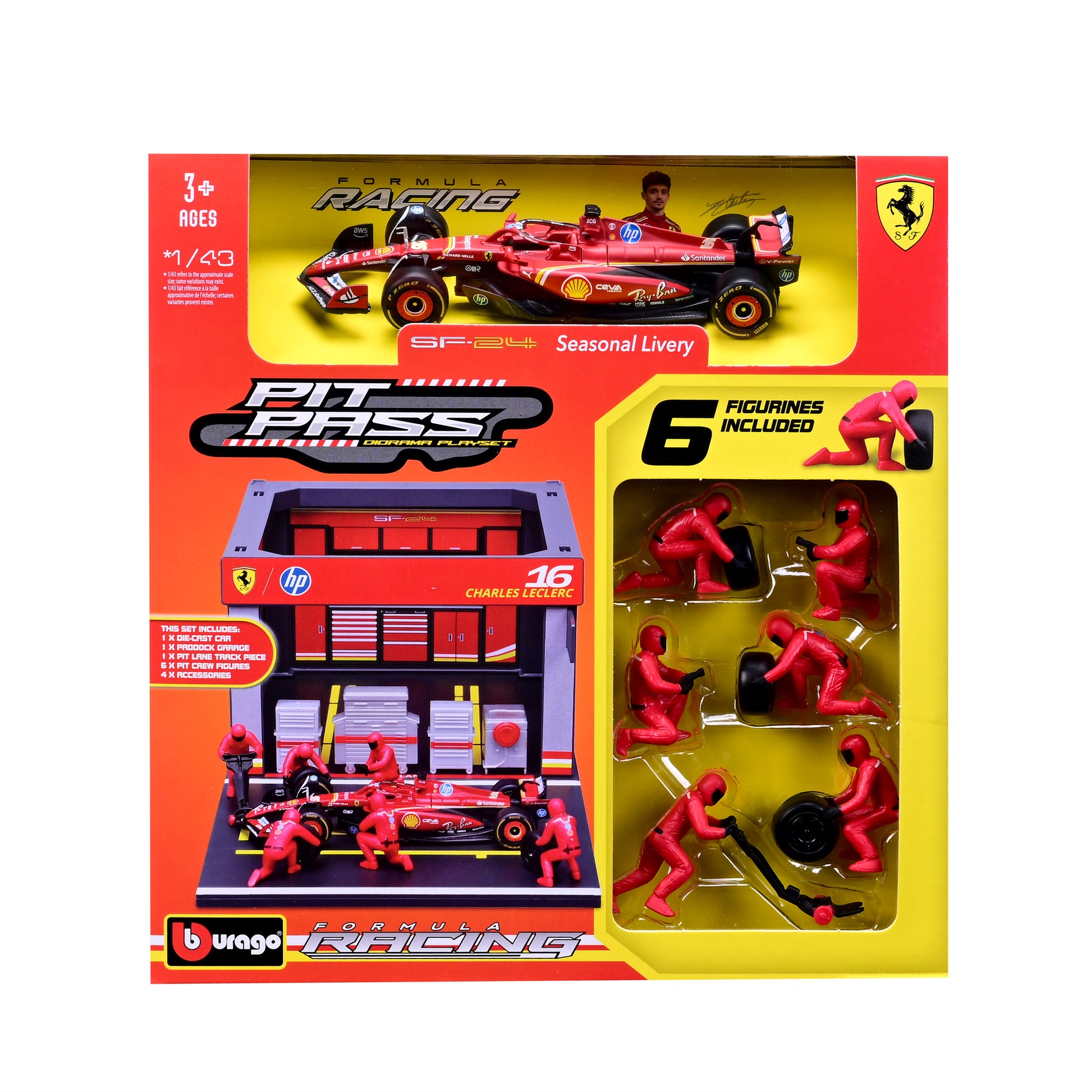 Pit Stop Ferrari with SF-24 #16 Charles Leclerc Diecast Model 1:43 F1 2024 - Image 6