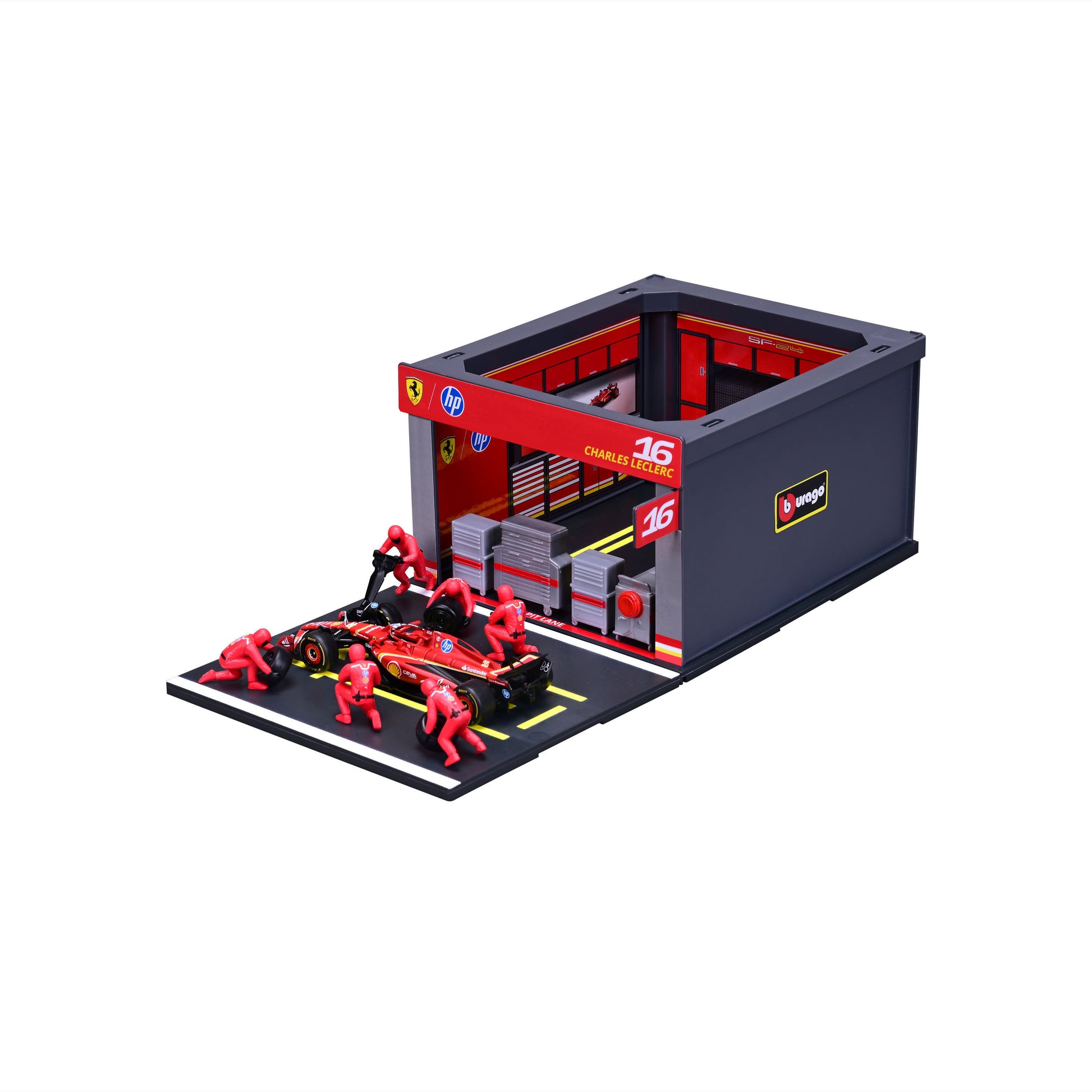 Pit Stop Ferrari with SF-24 #16 Charles Leclerc Diecast Model 1:43 F1 2024 - Image 3