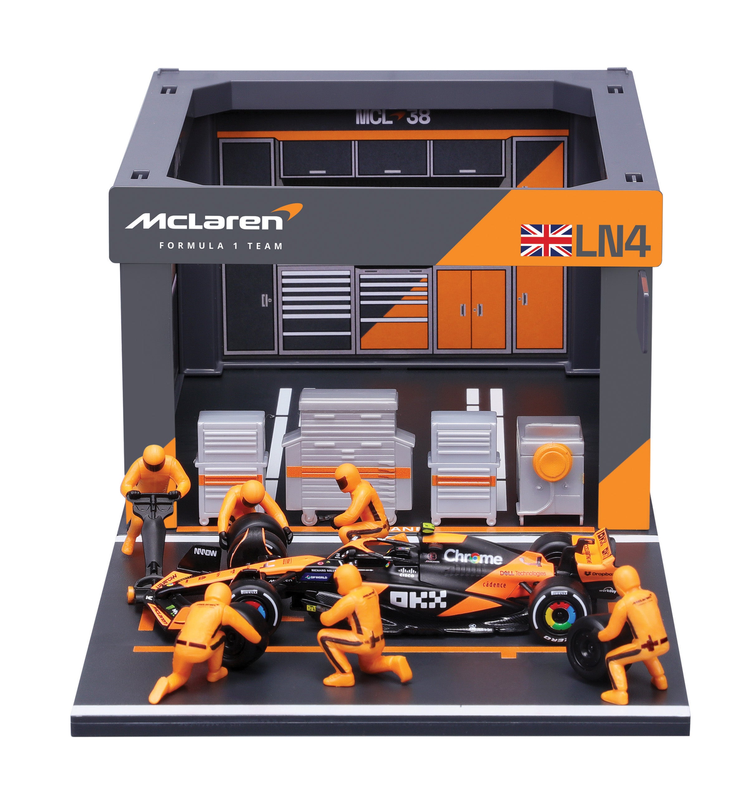 Pit Stop McLaren with MCL38 Diecast Model 1:43 F1 2024