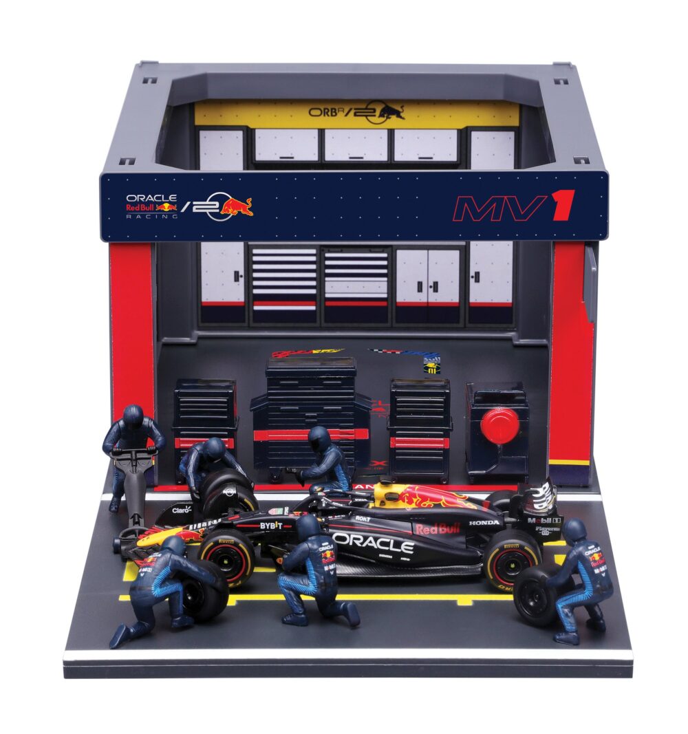 Red Bull Pit Stop with RB20 Diecast Model 1:43 F1 2024