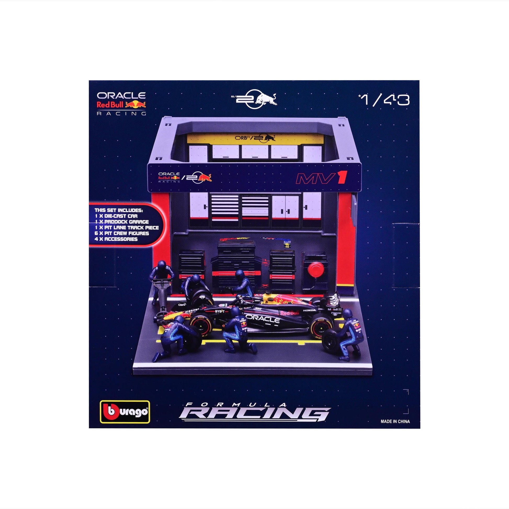 Red Bull Pit Stop with RB20 Diecast Model 1:43 F1 2024 - Image 3